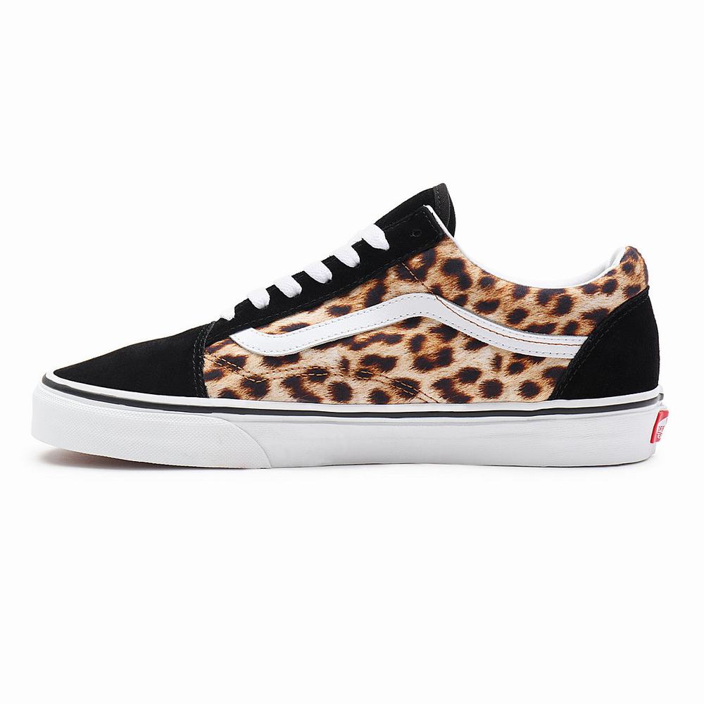 Tenis Vans Leopard Old Skool Mujer Negras | WYC398164