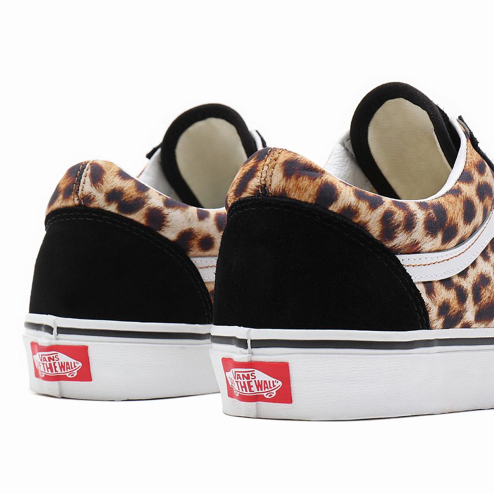 Tenis Vans Leopard Old Skool Mujer Negras | WYC398164