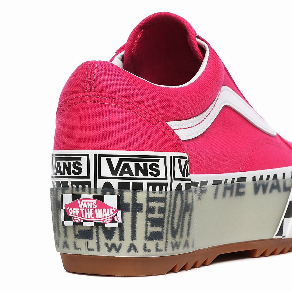 Tenis Vans Logo Stack Old Skool Stacked Mujer Rosas | SXT187236