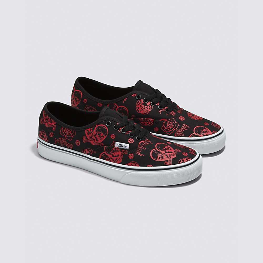 Tenis Vans Love You To Death Authentic Hombre Negras/Rojas | WXN982130