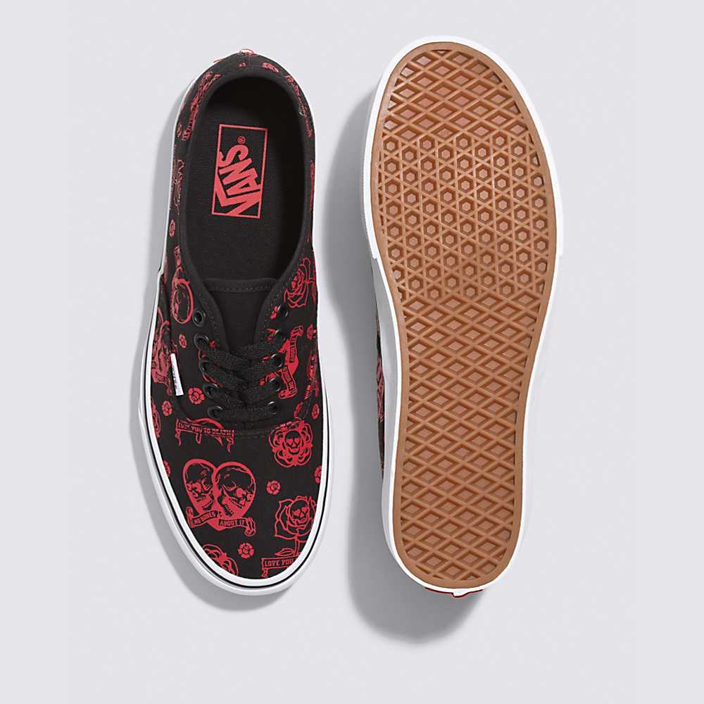 Tenis Vans Love You To Death Authentic Hombre Negras/Rojas | WXN982130