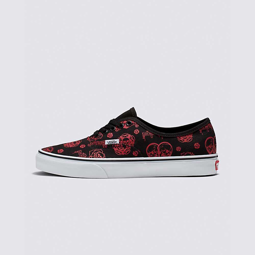 Tenis Vans Love You To Death Authentic Hombre Negras/Rojas | WXN982130