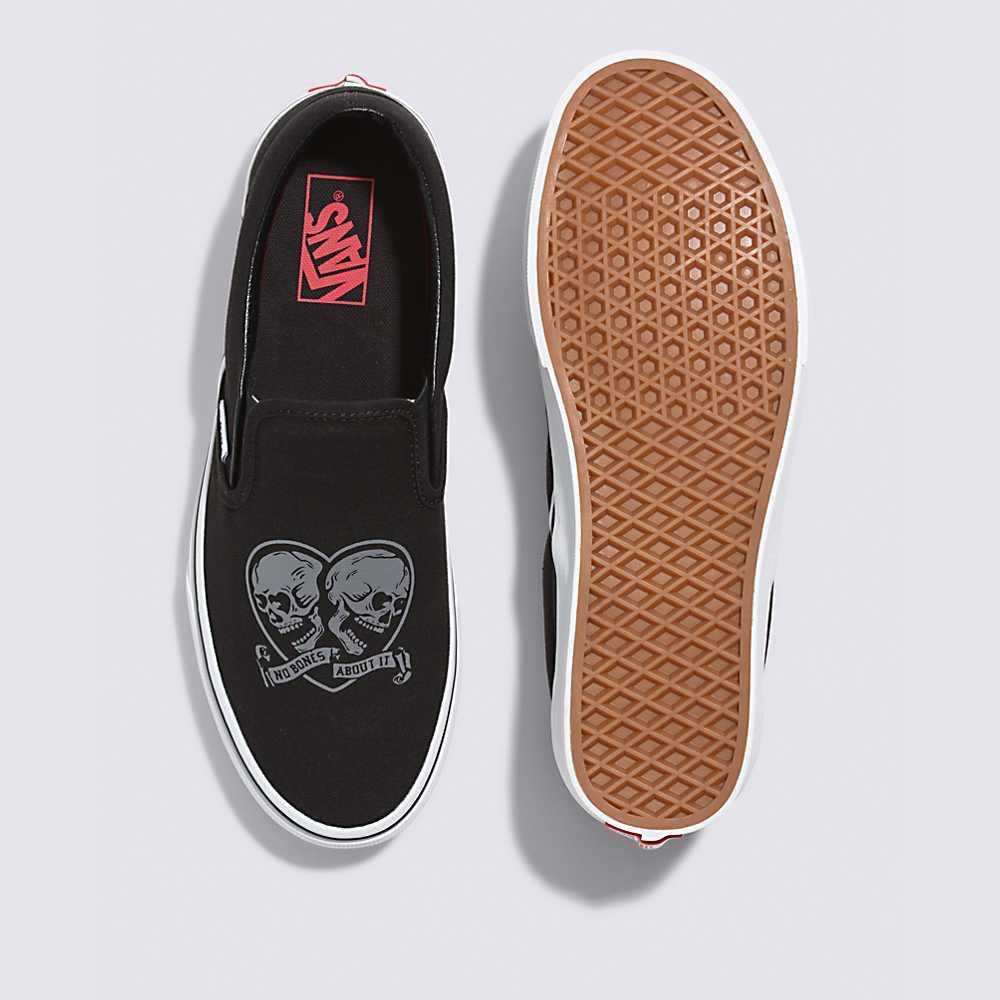 Tenis Vans Love You To Death Classic Slip-On Mujer Negras/Blancas | AUG470623