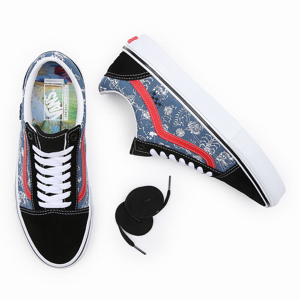 Tenis Vans Mike Gigliotti Skate Old Skool VCU Mujer Azules/Negras | QIJ178256