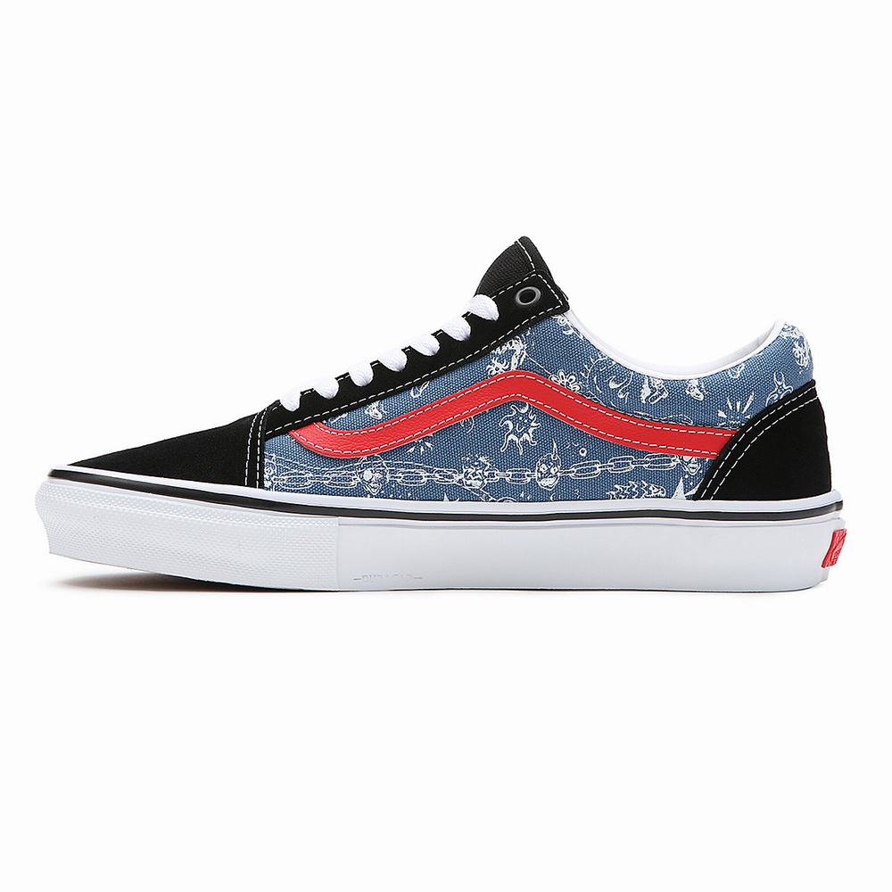 Tenis Vans Mike Gigliotti Skate Old Skool VCU Mujer Azules/Negras | QIJ178256