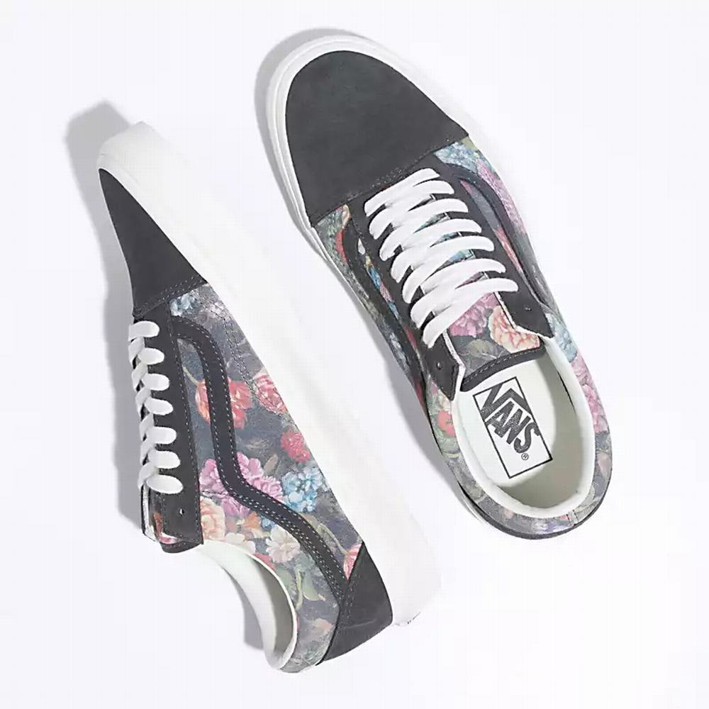 Tenis Vans Moody Floral Old Skool Mujer Gris/Blancas | EGW167938