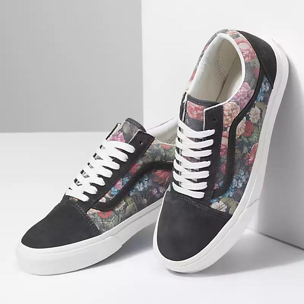 Tenis Vans Moody Floral Old Skool Mujer Gris/Blancas | EGW167938