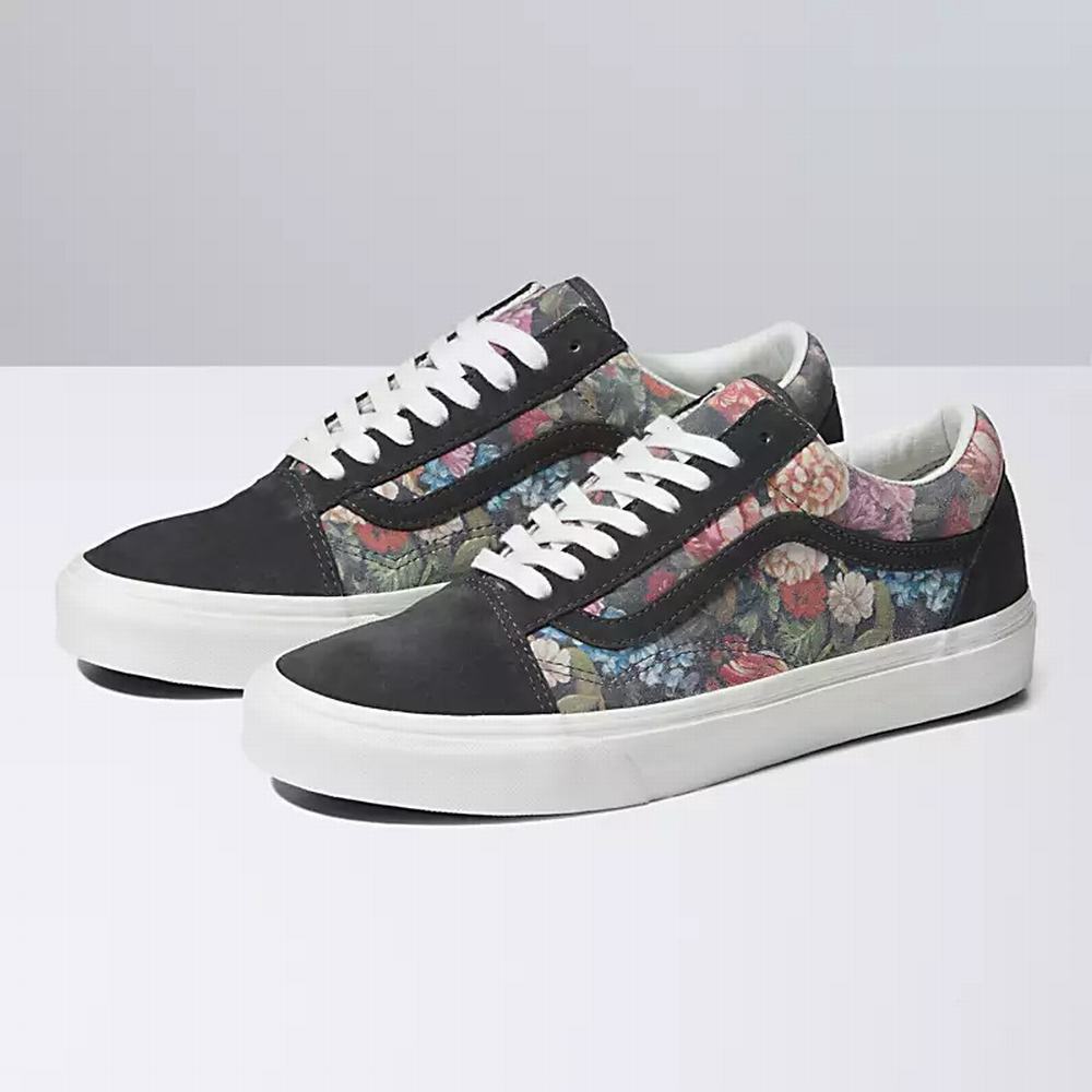 Tenis Vans Moody Floral Old Skool Mujer Gris/Blancas | EGW167938