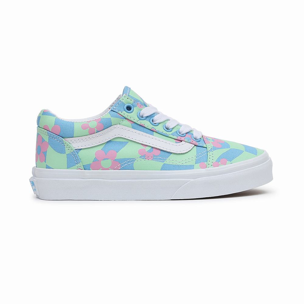 Tenis Vans Old Skool (4-8 years) Niños Azules/Verde | QIC837154