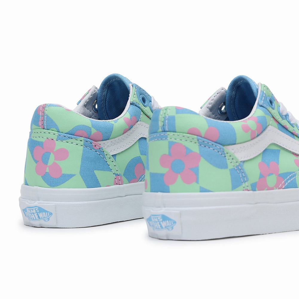 Tenis Vans Old Skool (4-8 years) Niños Azules/Verde | QIC837154