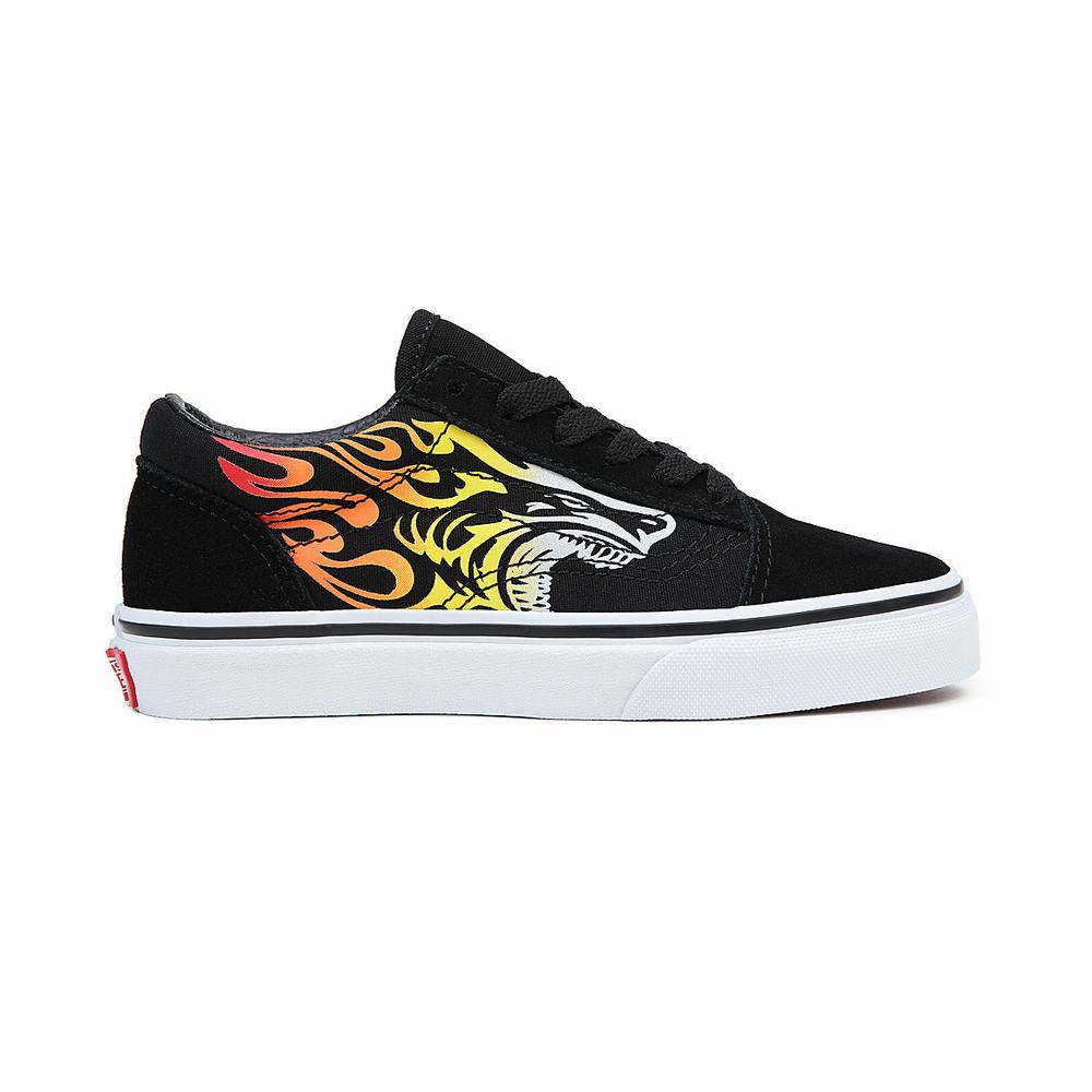 Tenis Vans Old Skool (4-8 years) Niños Negras | QKP810265