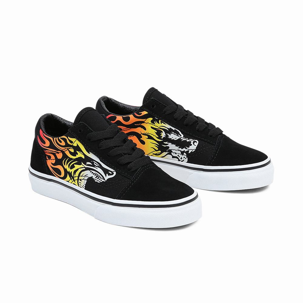 Tenis Vans Old Skool (4-8 years) Niños Negras | QKP810265