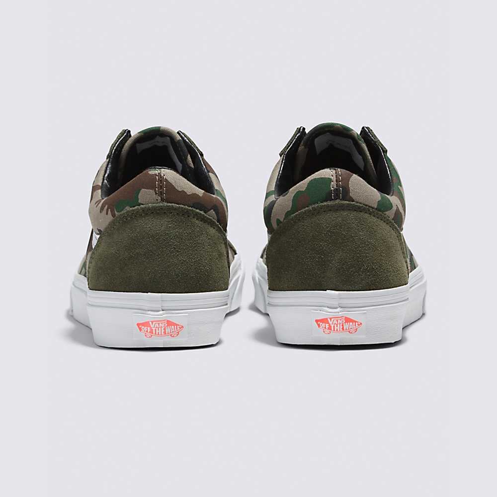 Tenis Vans Old Skool Hombre Camuflaje Verde Oliva/Blancas | RFL502391