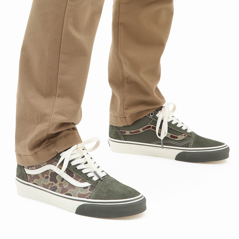 Tenis Vans Old Skool Hombre Verde/Blancas | VKB190475