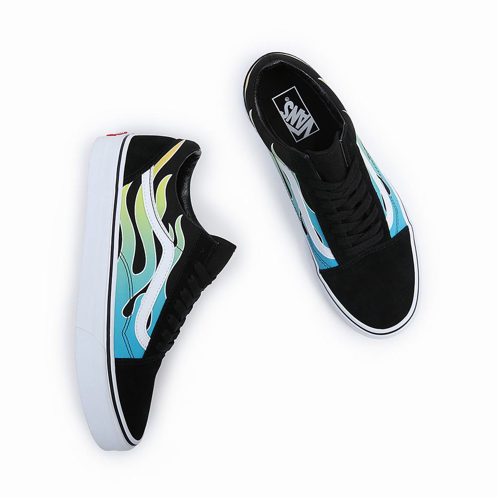 Tenis Vans Old Skool Mujer Azules/Negras | JQD123769