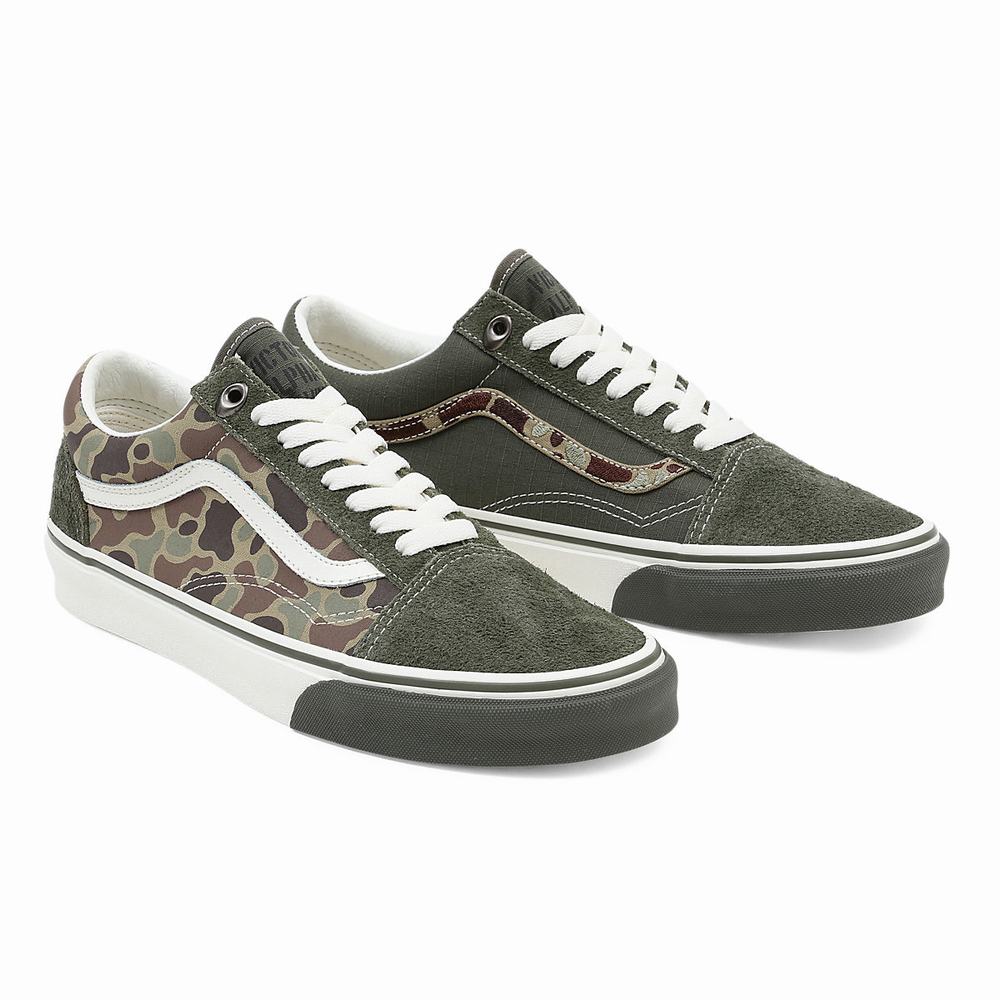 Tenis Vans Old Skool Mujer Verde/Blancas | HRF150623