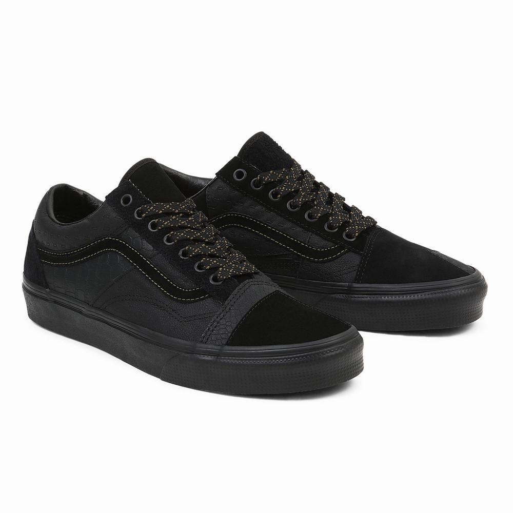 Tenis Vans Old Skool Patchwork Mujer Negras | KMA076548