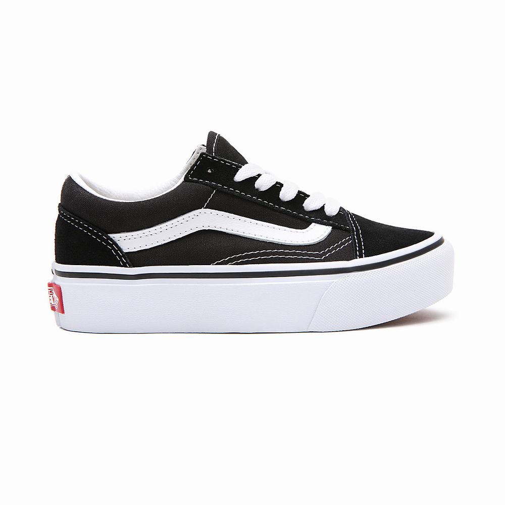 Tenis Vans Old Skool Platform (4-8 years) Niños Negras | VWB051682