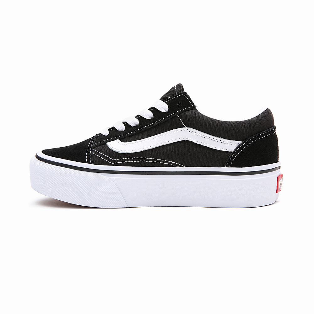 Tenis Vans Old Skool Platform (4-8 years) Niños Negras | VWB051682