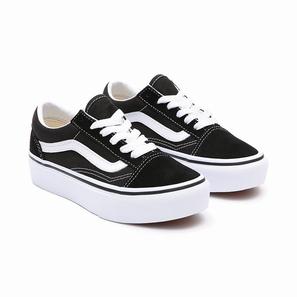 Tenis Vans Old Skool Platform (4-8 years) Niños Negras | VWB051682