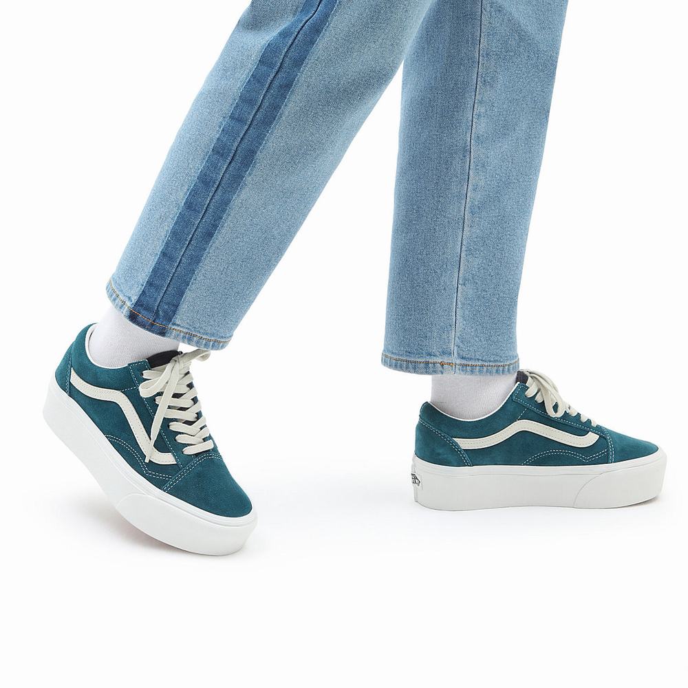 Tenis Vans Old Skool Stackform Mujer Azules | JRE924068