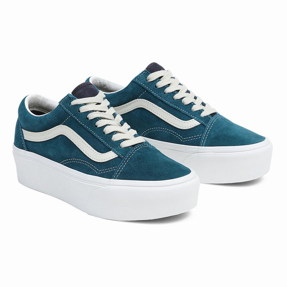 Tenis Vans Old Skool Stackform Mujer Azules | JRE924068