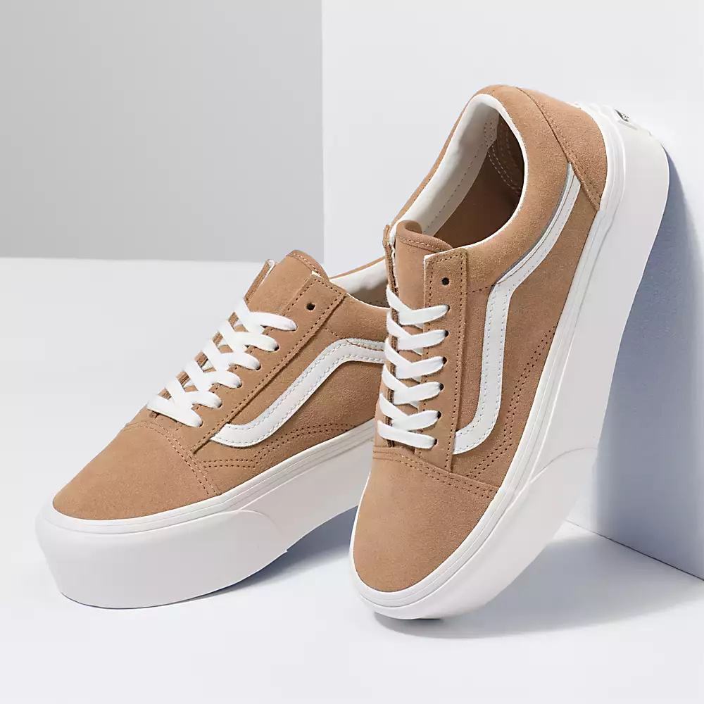 Tenis Vans Old Skool Stackform Mujer Marrones/Blancas | QWB418973