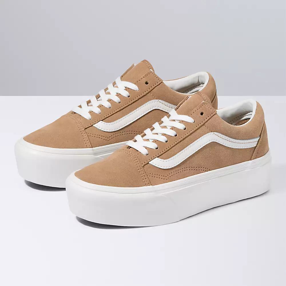 Tenis Vans Old Skool Stackform Mujer Marrones/Blancas | QWB418973