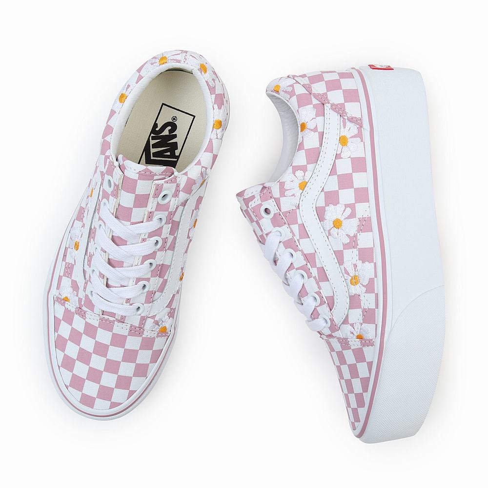 Tenis Vans Old Skool Stackform Mujer Rosas | HTL498357