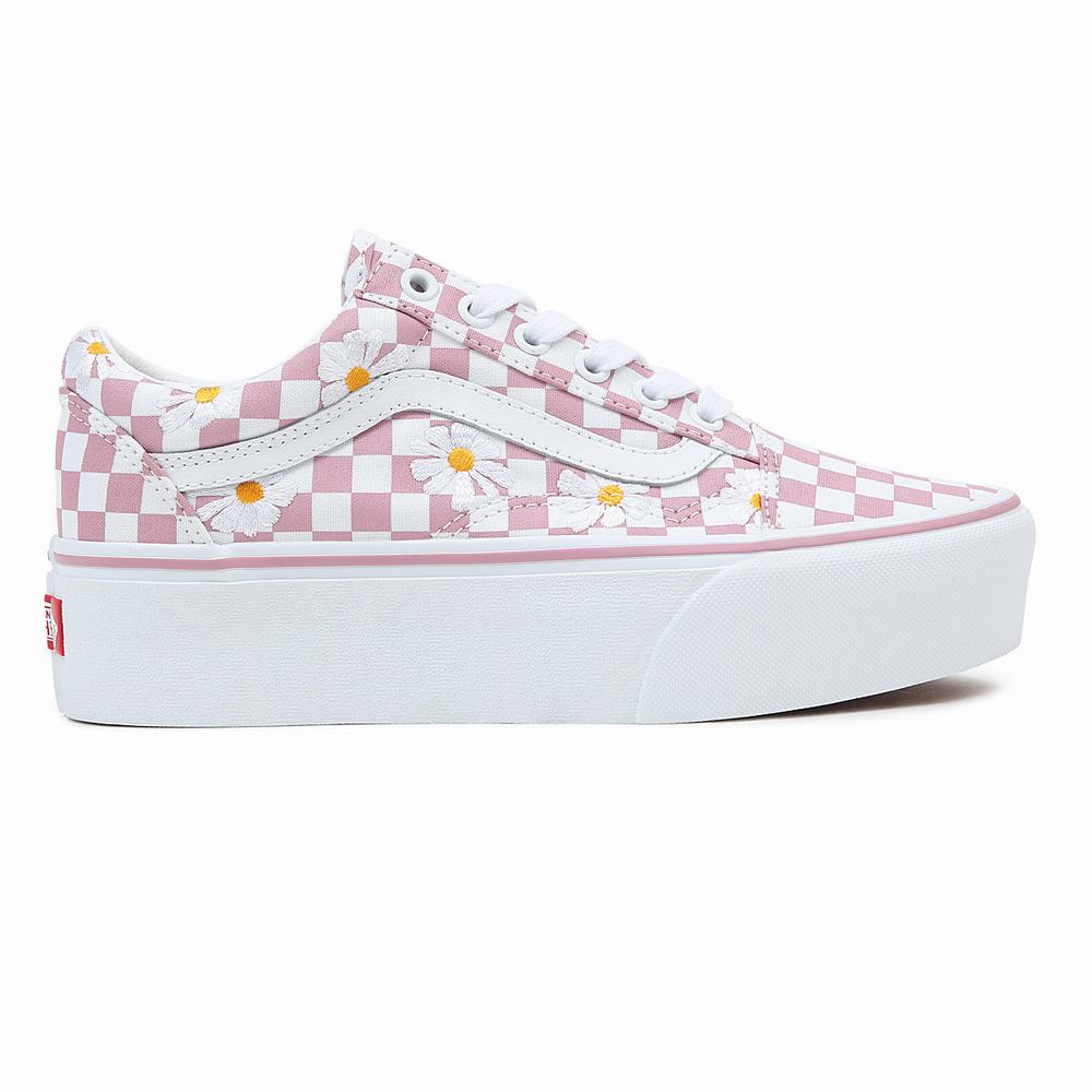 Tenis Vans Old Skool Stackform Mujer Rosas | HTL498357