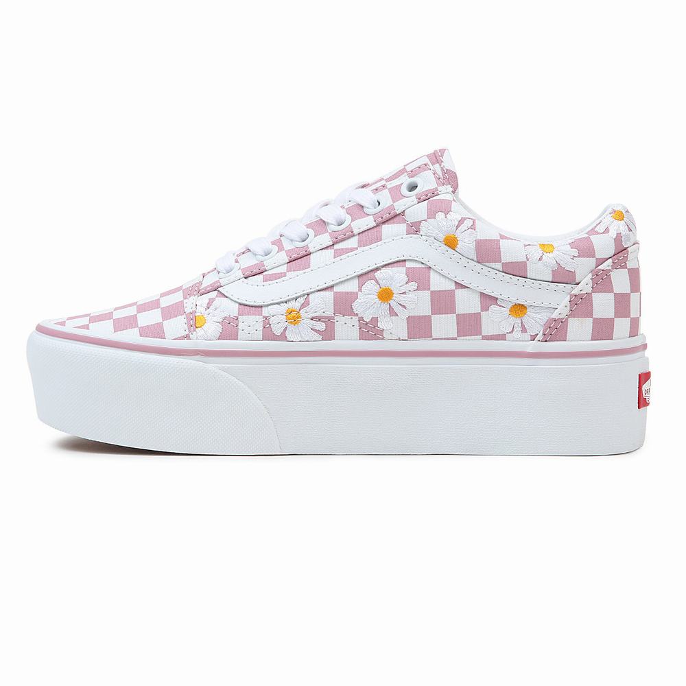 Tenis Vans Old Skool Stackform Mujer Rosas | HTL498357