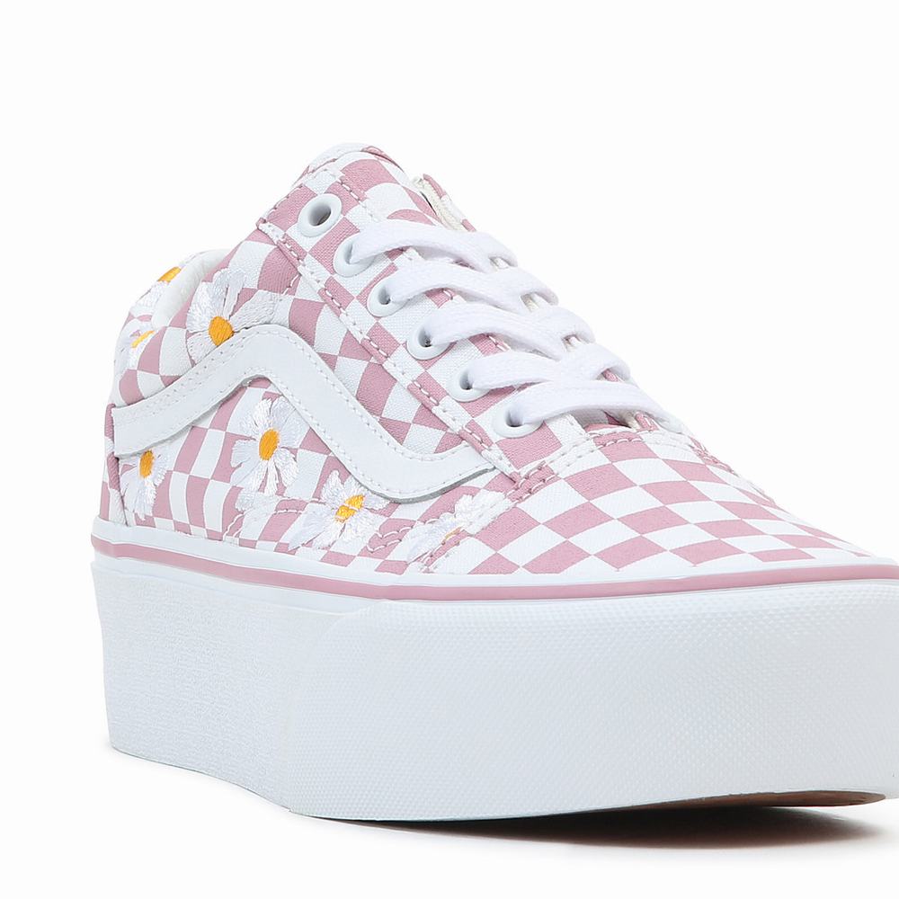 Tenis Vans Old Skool Stackform Mujer Rosas | HTL498357