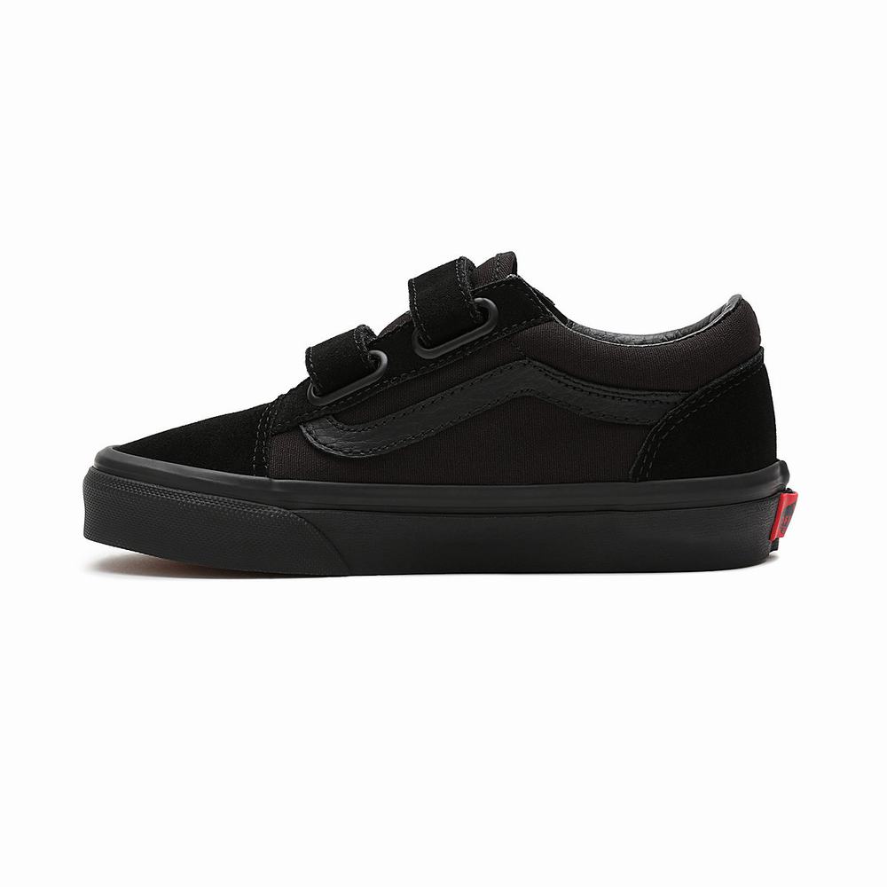 Tenis Vans Old Skool V (4-8 years) Niños Negras | REM860721