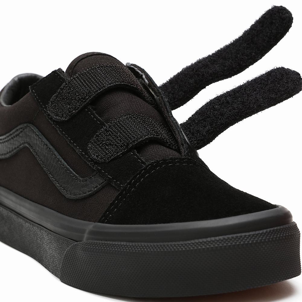 Tenis Vans Old Skool V (4-8 years) Niños Negras | REM860721