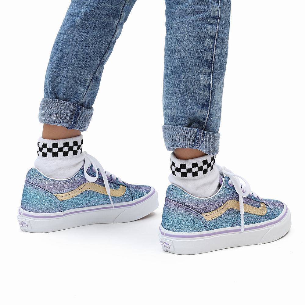 Tenis Vans Ombre Glitter Old Skool (4-8 years) Niños Moradas | JUZ563807