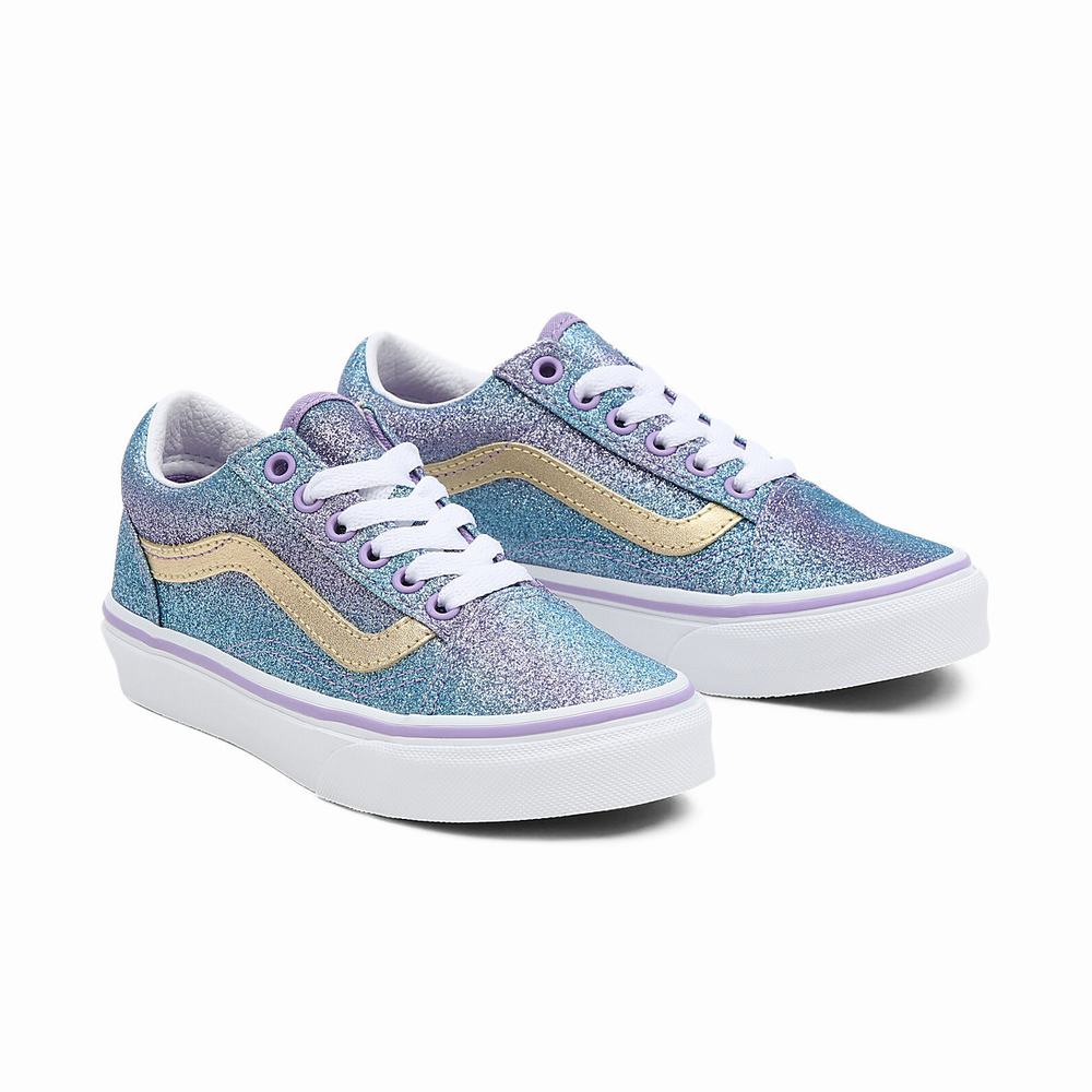 Tenis Vans Ombre Glitter Old Skool (4-8 years) Niños Moradas | JUZ563807