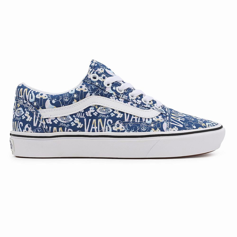 Tenis Vans Pastel Tie Dye ComfyCush Old Skool Mujer Azules/Blancas | SQD564273