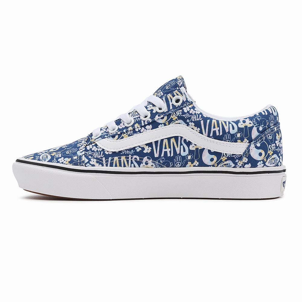 Tenis Vans Pastel Tie Dye ComfyCush Old Skool Mujer Azules/Blancas | SQD564273