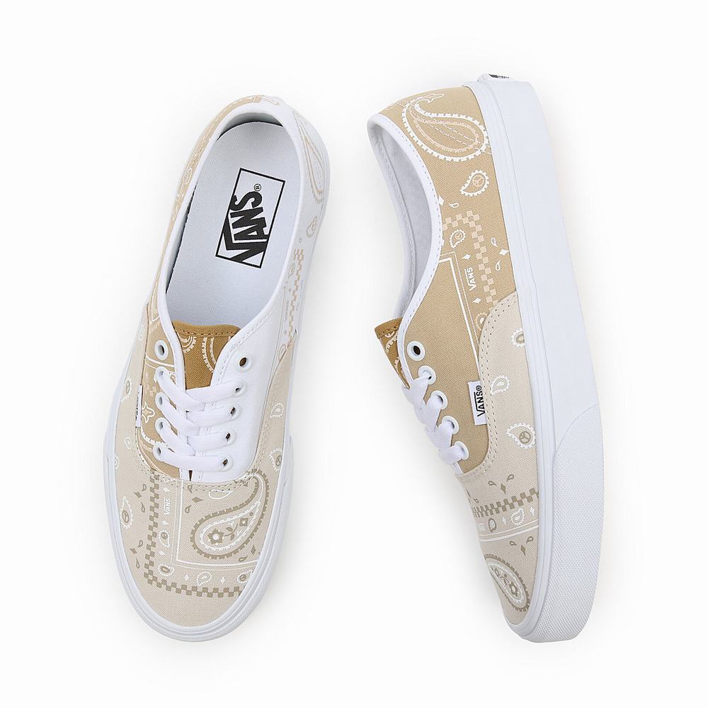 Tenis Vans Peace Paisley Authentic Hombre Beige | CKI614087