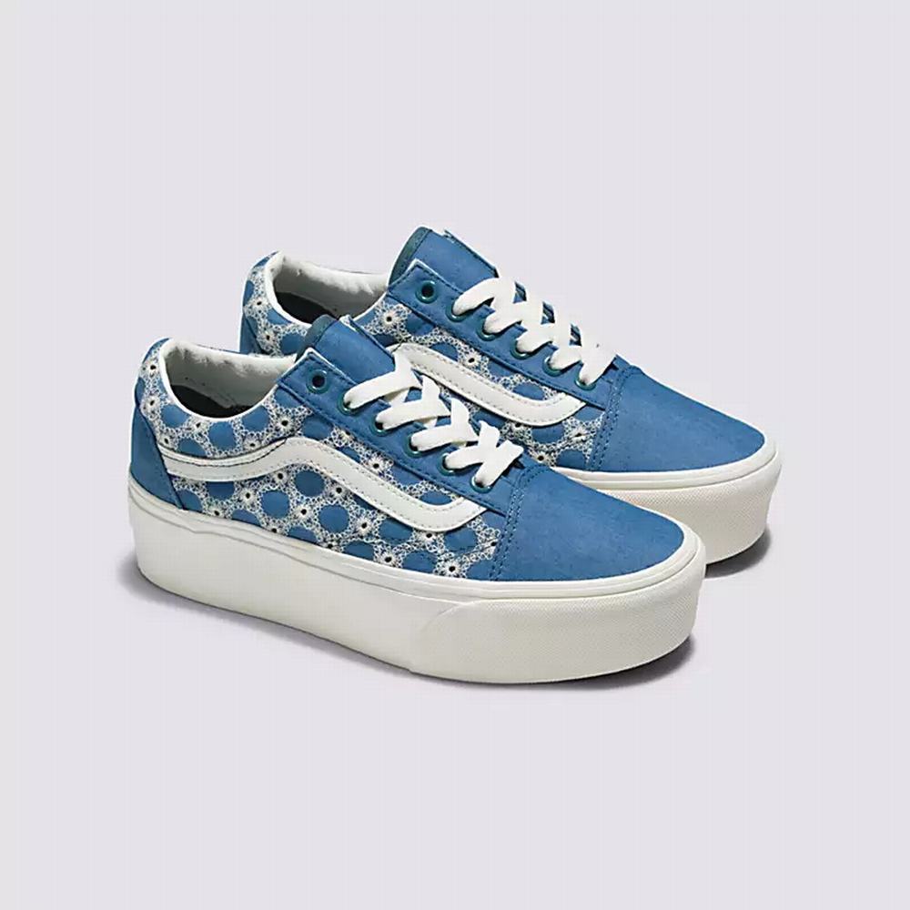 Tenis Vans Pig Suede Sherpa Old Skool Stackform Mujer Azules | ZLD863490