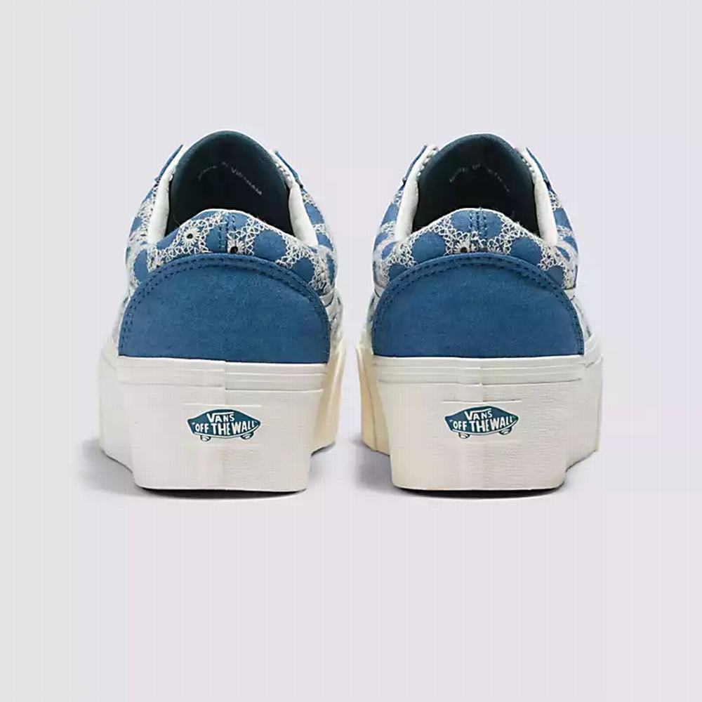 Tenis Vans Pig Suede Sherpa Old Skool Stackform Mujer Azules | ZLD863490