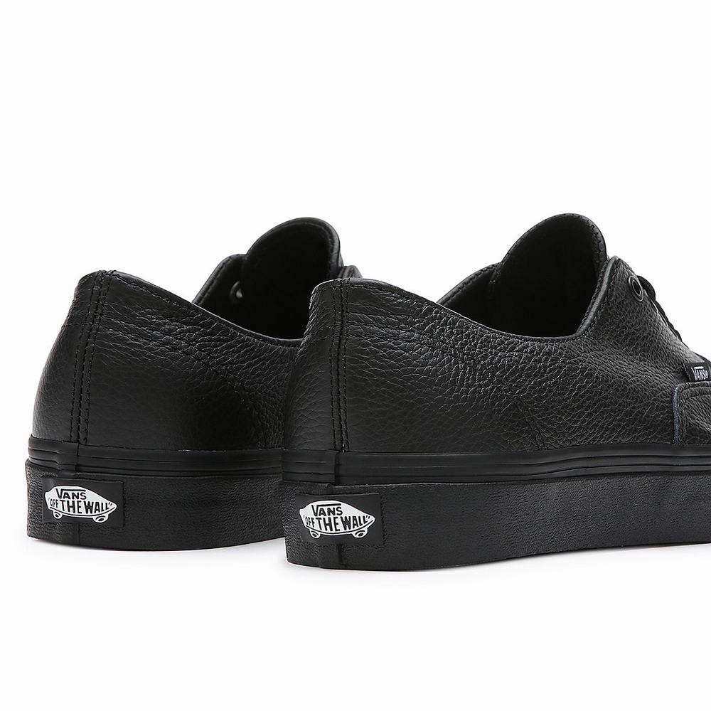 Tenis Vans Premium Leather Authentic Decon Mujer Negras | AGF742309