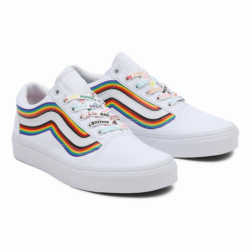 Tenis Vans Pride Old Skool Mujer Blancas | DAB415986