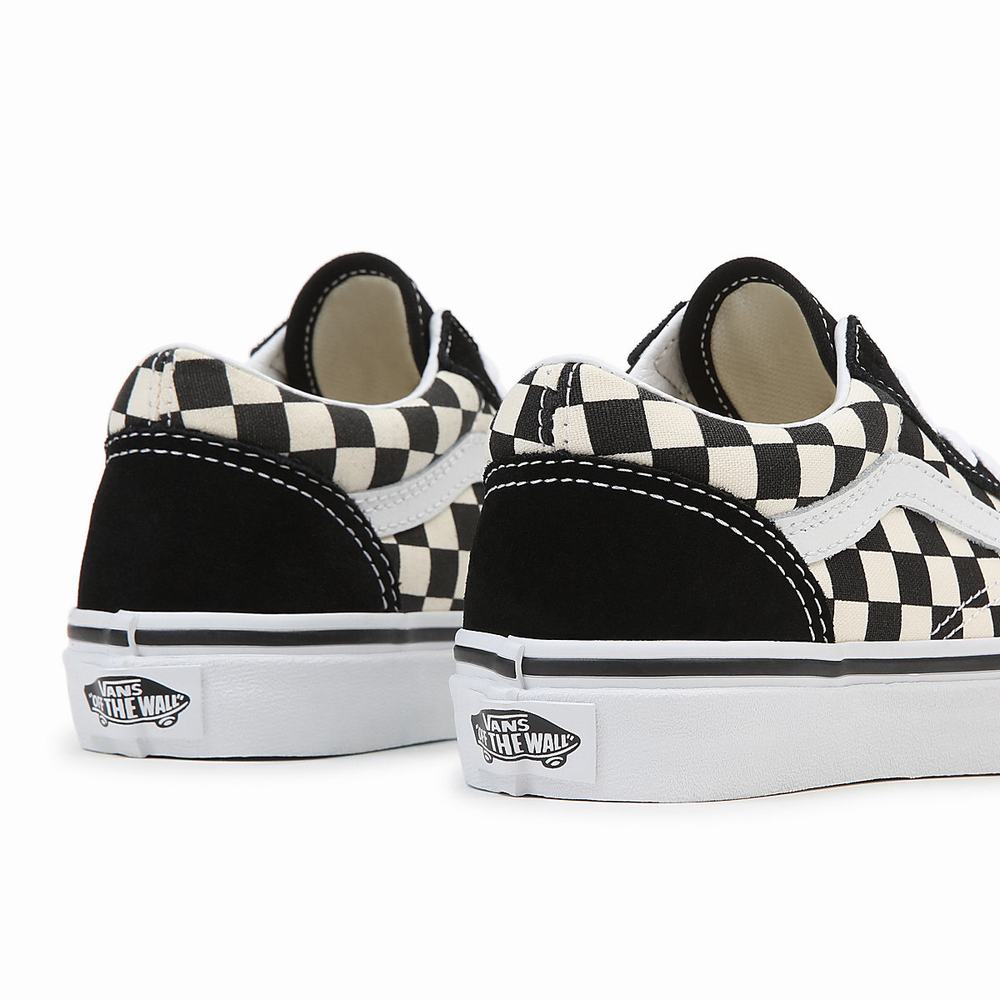 Tenis Vans Primary Check Old Skool (4-8 years) Niños Negras/Blancas | GZK835607