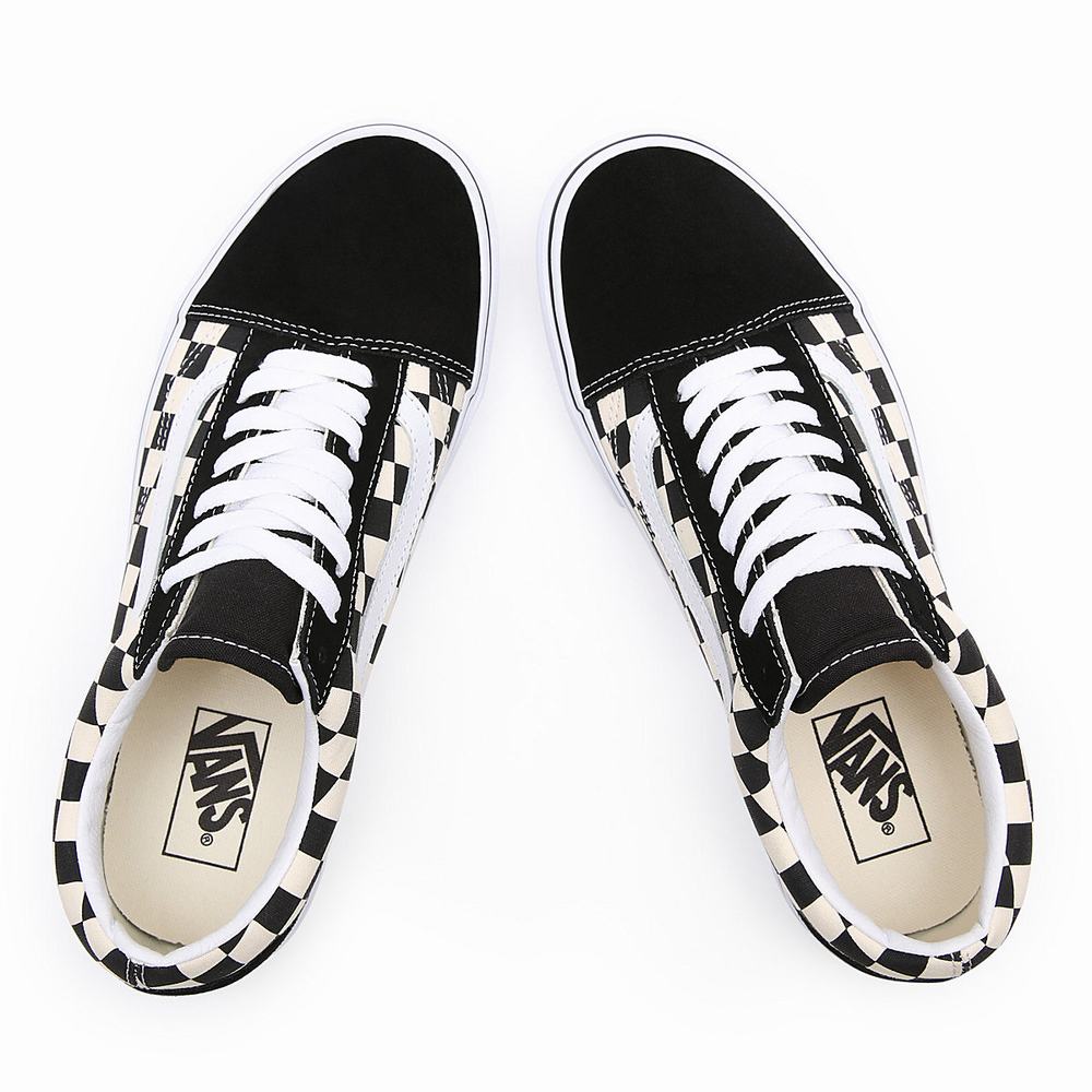 Tenis Vans Primary Check Old Skool Hombre Negras/Blancas | IZM521346