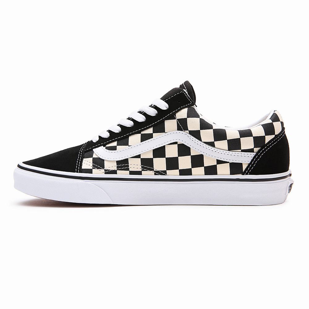 Tenis Vans Primary Check Old Skool Hombre Negras/Blancas | IZM521346