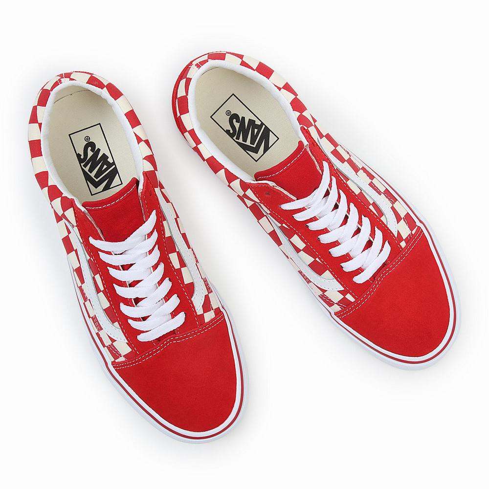 Tenis Vans Primary Check Old Skool Hombre Rojas | XIL480237