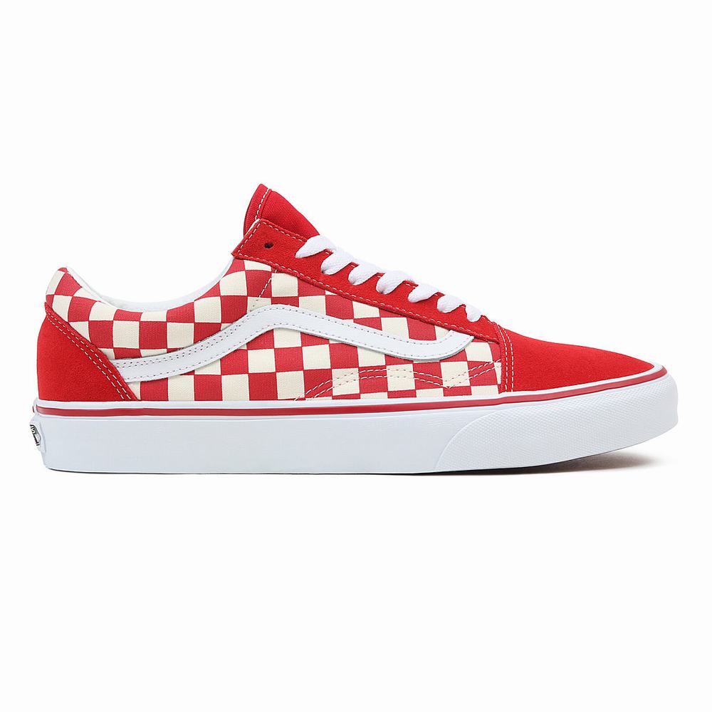 Tenis Vans Primary Check Old Skool Hombre Rojas | XIL480237