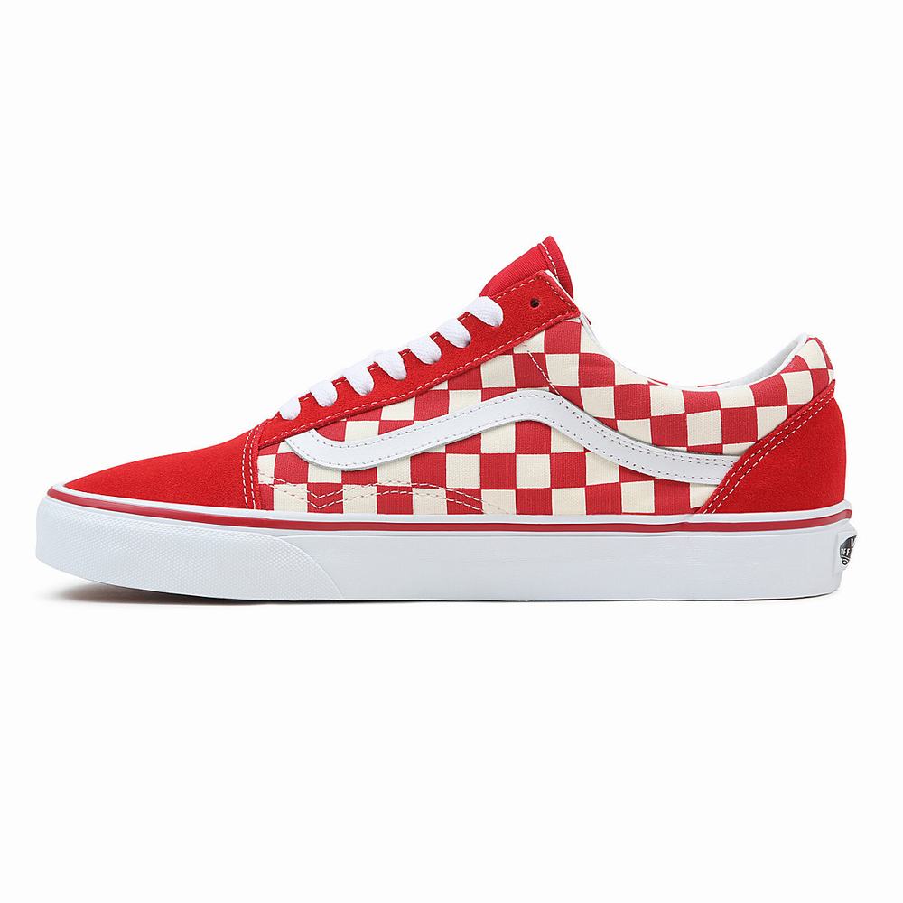 Tenis Vans Primary Check Old Skool Hombre Rojas | XIL480237