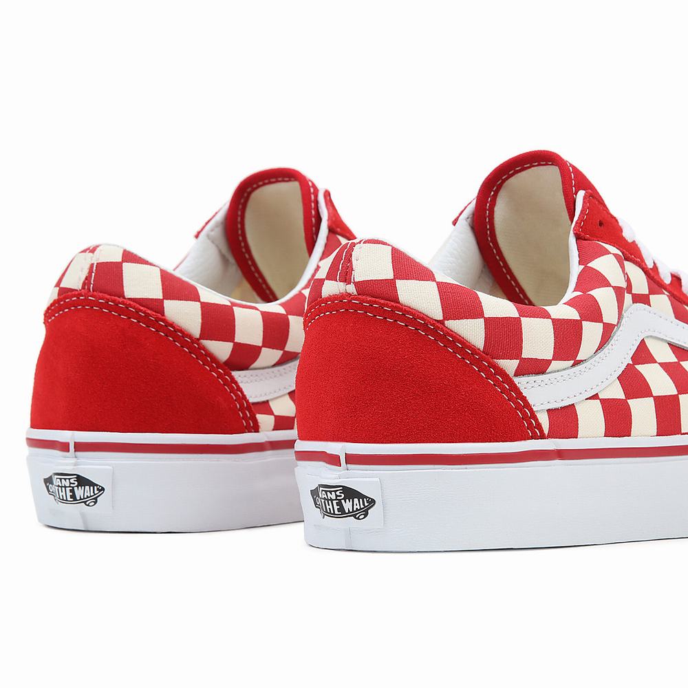 Tenis Vans Primary Check Old Skool Hombre Rojas | XIL480237